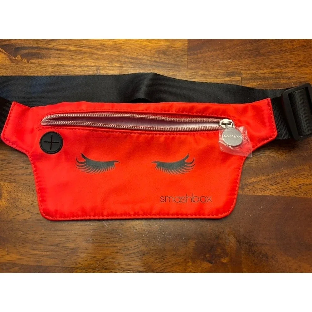 Smashbox Red Belt Bag‎ Makeup Travel Pouch Adjustable Strap